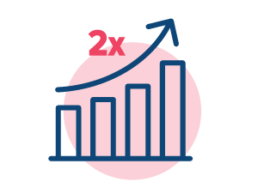 Icon representing double the job growth in STEM