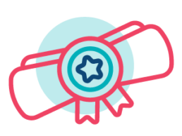 Icon representing a degree or certificate